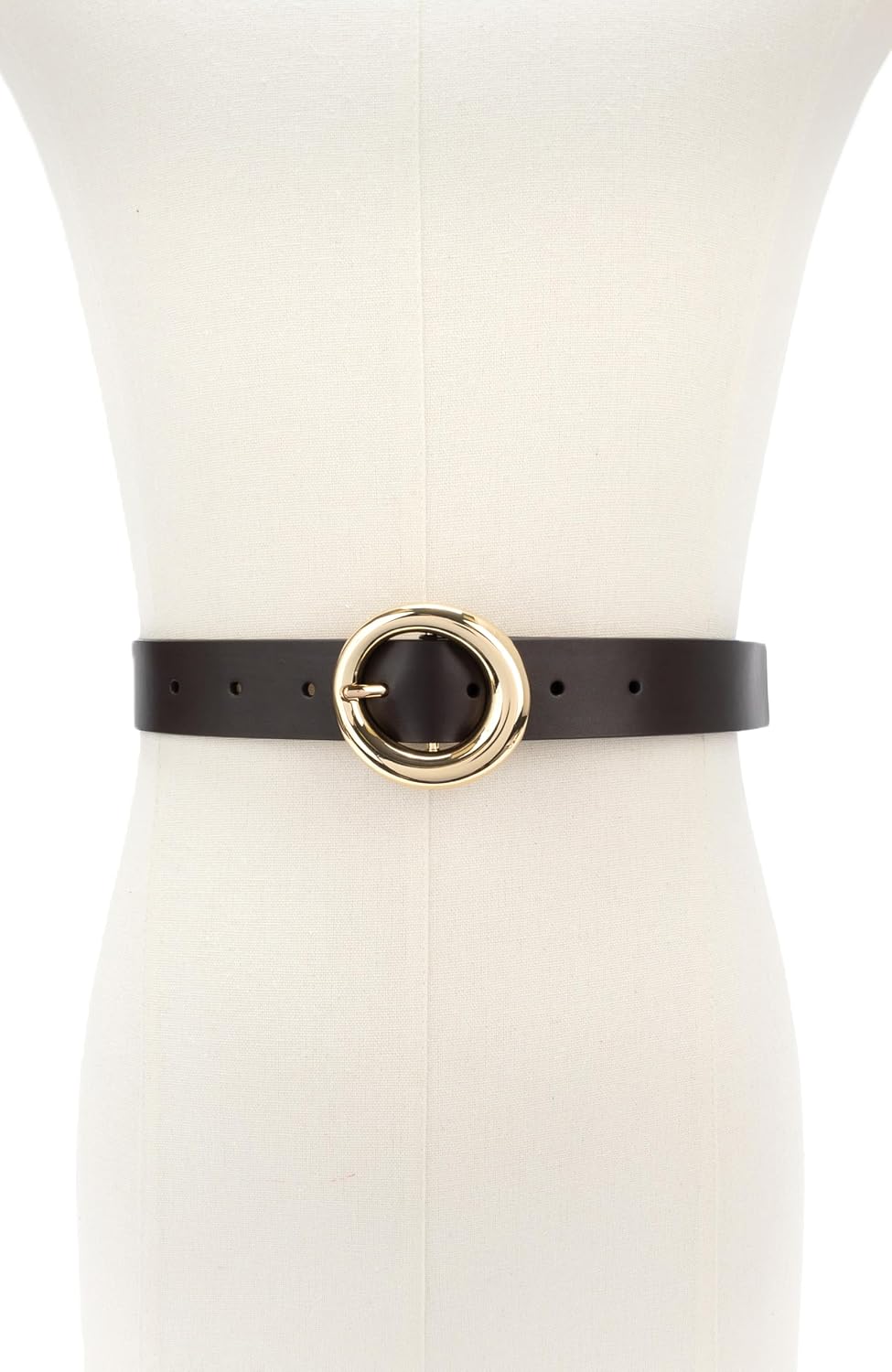Kate Spade Womens 1.25 Inch Round Molten Buckle Belt, Stylish Accessory & Adjustable Fit