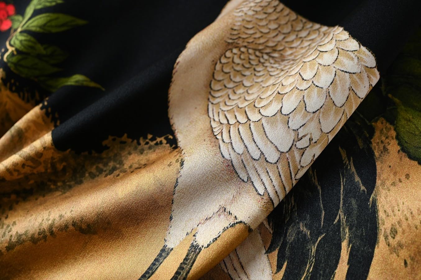 Women's Silk Short Robe Bathrobe Nightgown Pajamas 100% Mulberry Silk for Women - Classic Batwing Sleeves