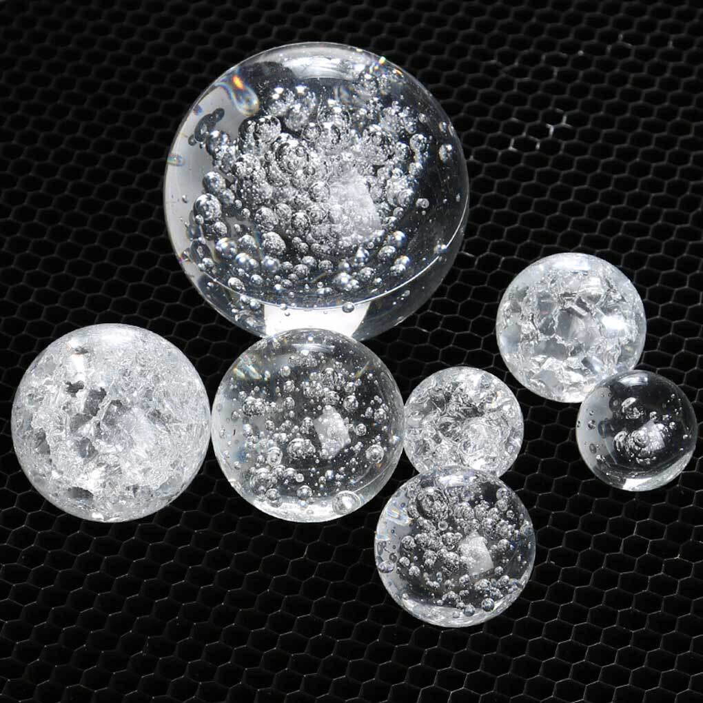 Crystal Clear Crack Ball Glass Ornament - 3cm, Decorative For Fish Tank, Bonsai, Home Decor