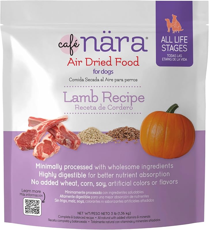 Ração seca para cães Café Nara com cordeiro, arroz integral, linhaça e abóbora, 1,36 kg