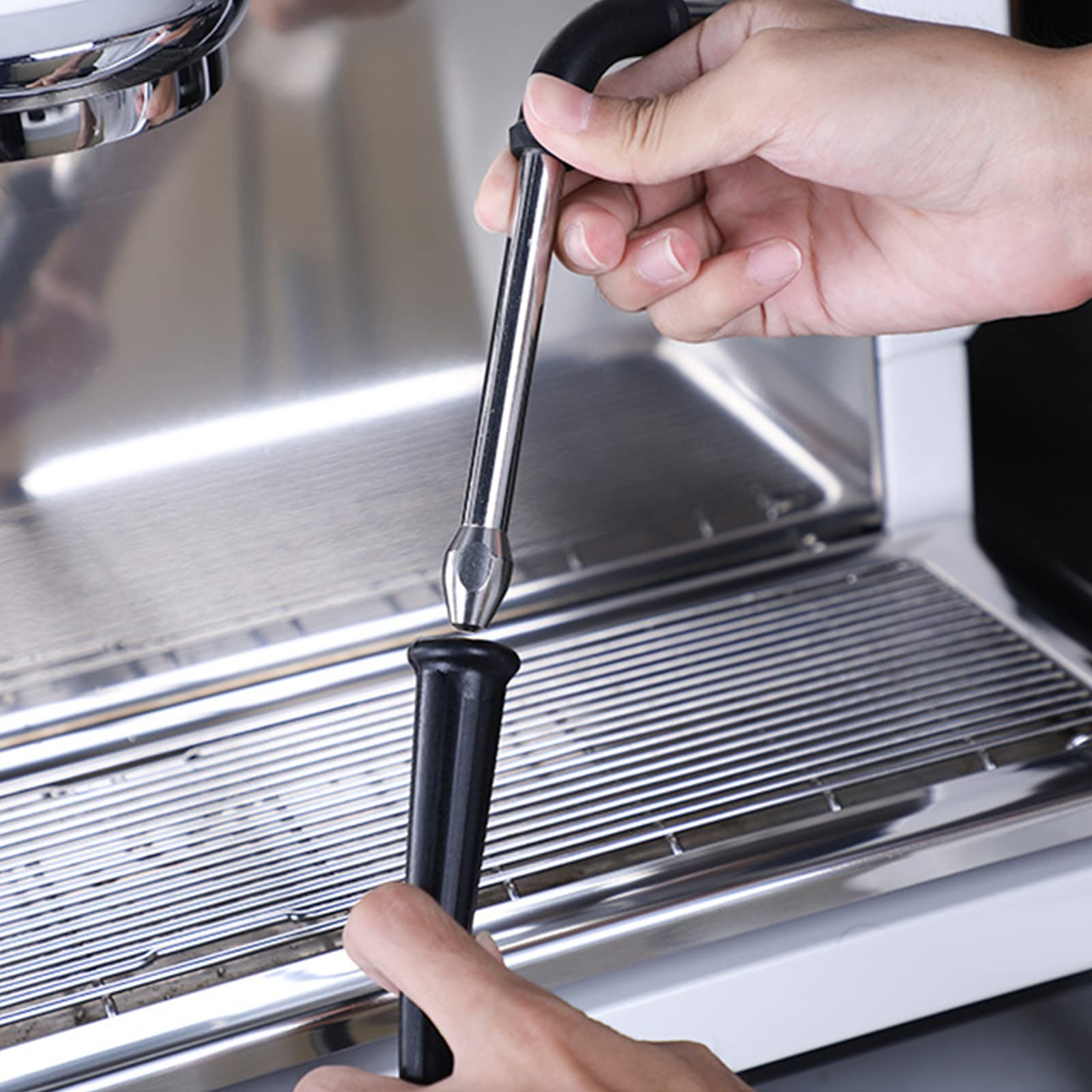 Cepillo de limpieza de máquina de café de acero inoxidable, cepillos de vapor de alta presión para el hogar, dormitorio, bar, cafetería, máquina de café
