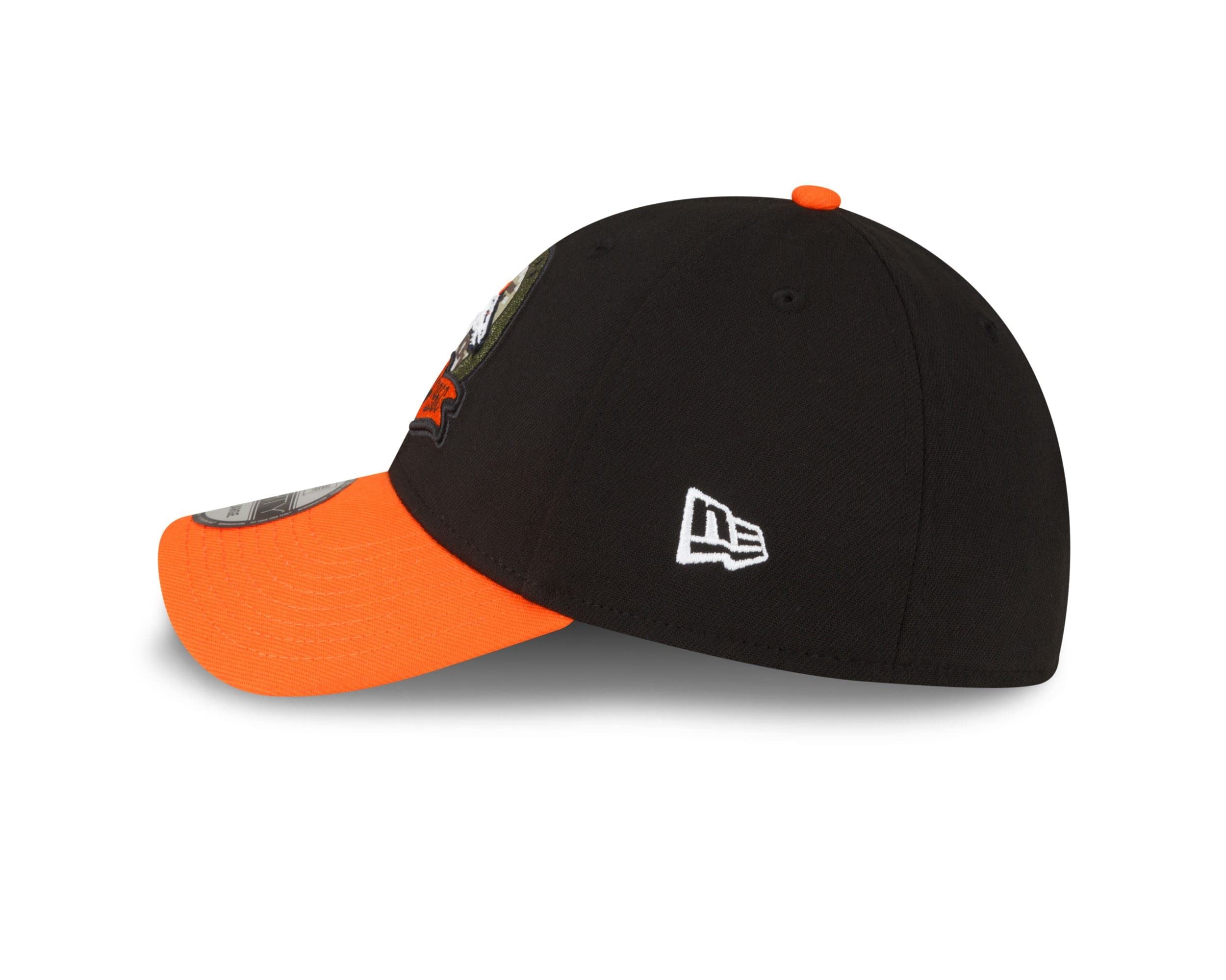 New Era Denver Broncos NFL Salute to Service 2022 Black Orange 39Thirty Stretch Cap - M - L