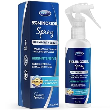 5% Minoxidil Hair Regrowth Spray Minoxidil for Women Hair Growth Treatment, Minoxidil 5 percent for Men Beard Growth - 60ml