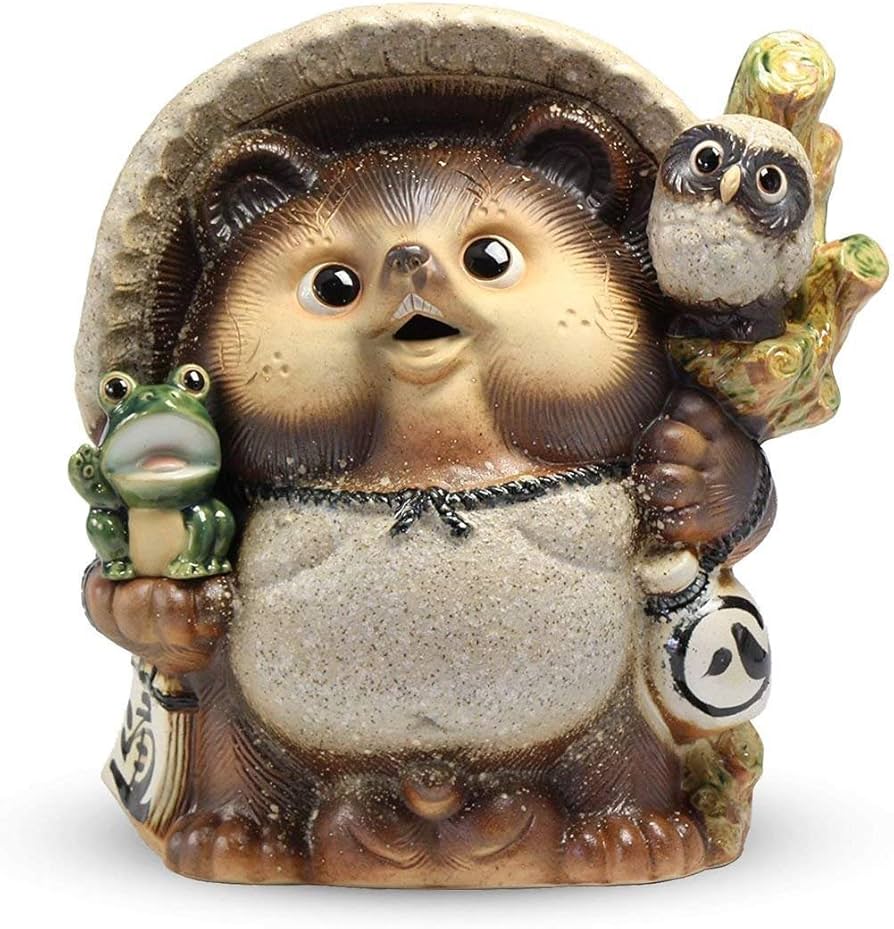 信楽焼　高さ41㌢　13号ふくろう蛙付き狸　狸　タヌキ　たぬき　満願狸 楽天市場】【11月1日限定11%OFFクーポン】信楽焼 13号ふくろう蛙付き