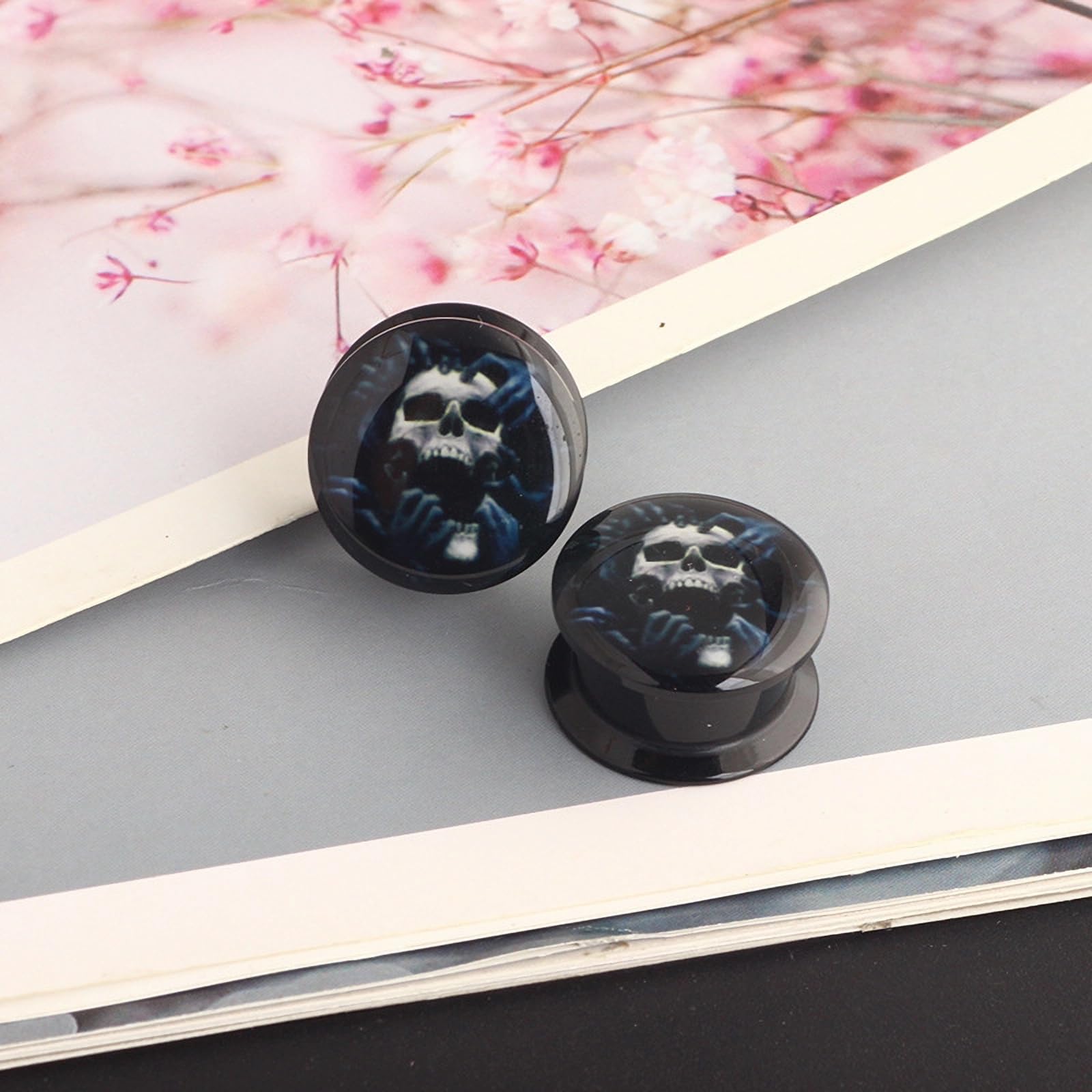 Lot de 2 écarteurs d'oreille en acrylique hypoallergénique 6 g (4 mm)