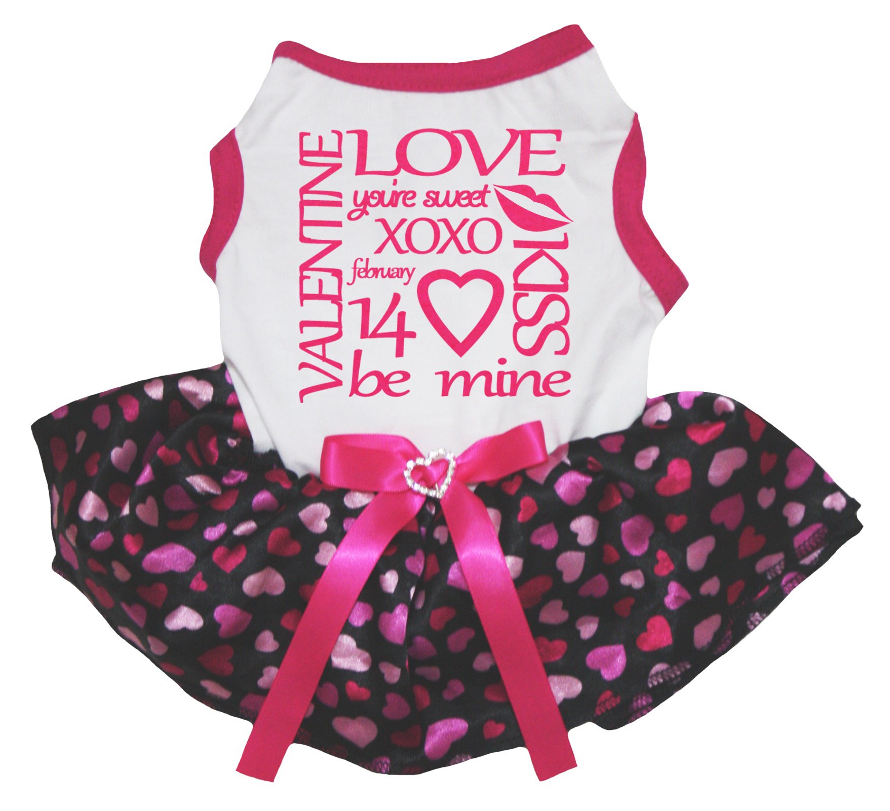 Robe vêtement pour chien et chiot blanc rouge à tutu Sweet