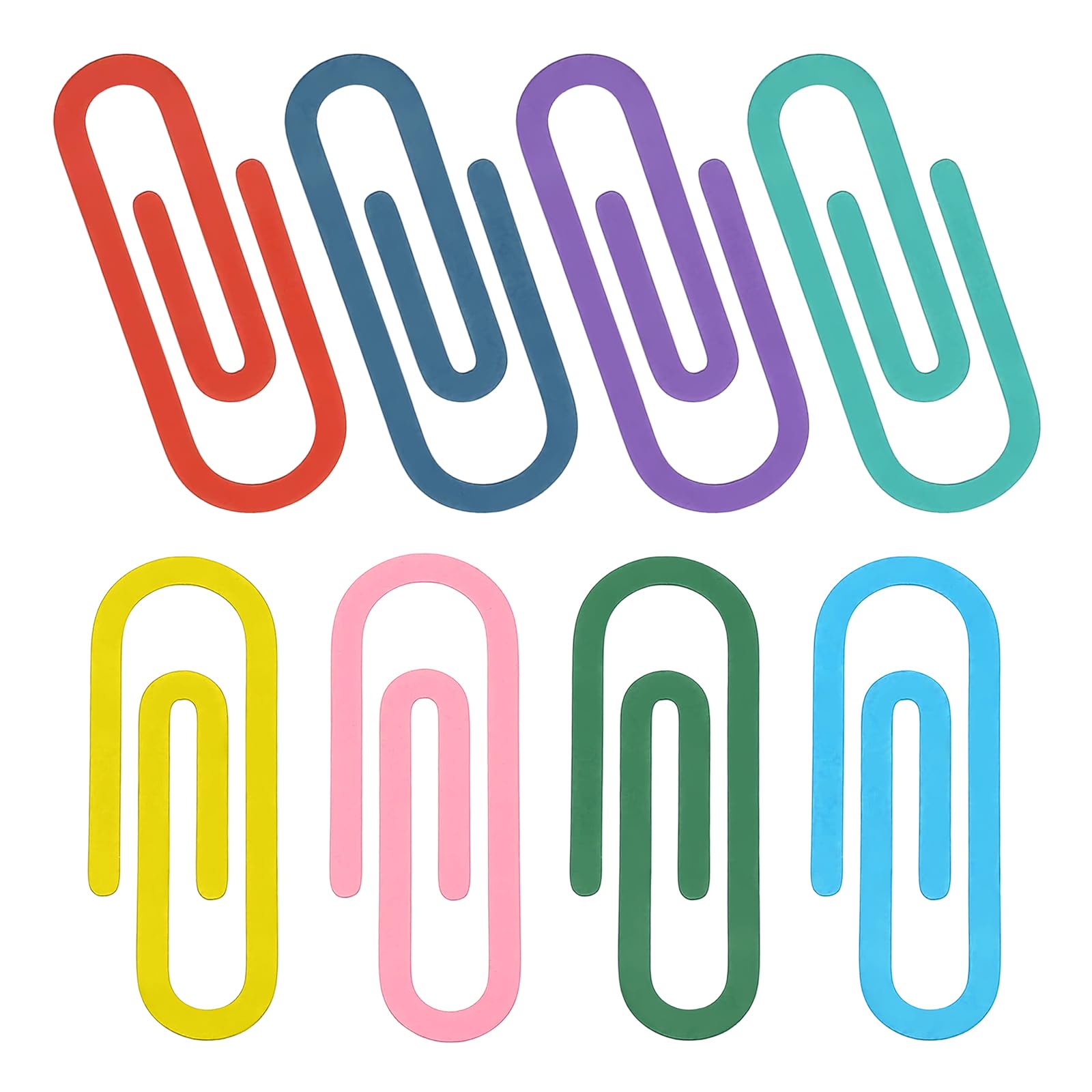 PATIKIL 2.8" Paper Clip Bookmarks, 8Pcs Metal Book Marks Page Markers Gift for Book Reading Notebook Document Office Teacher Reader, Multicolor