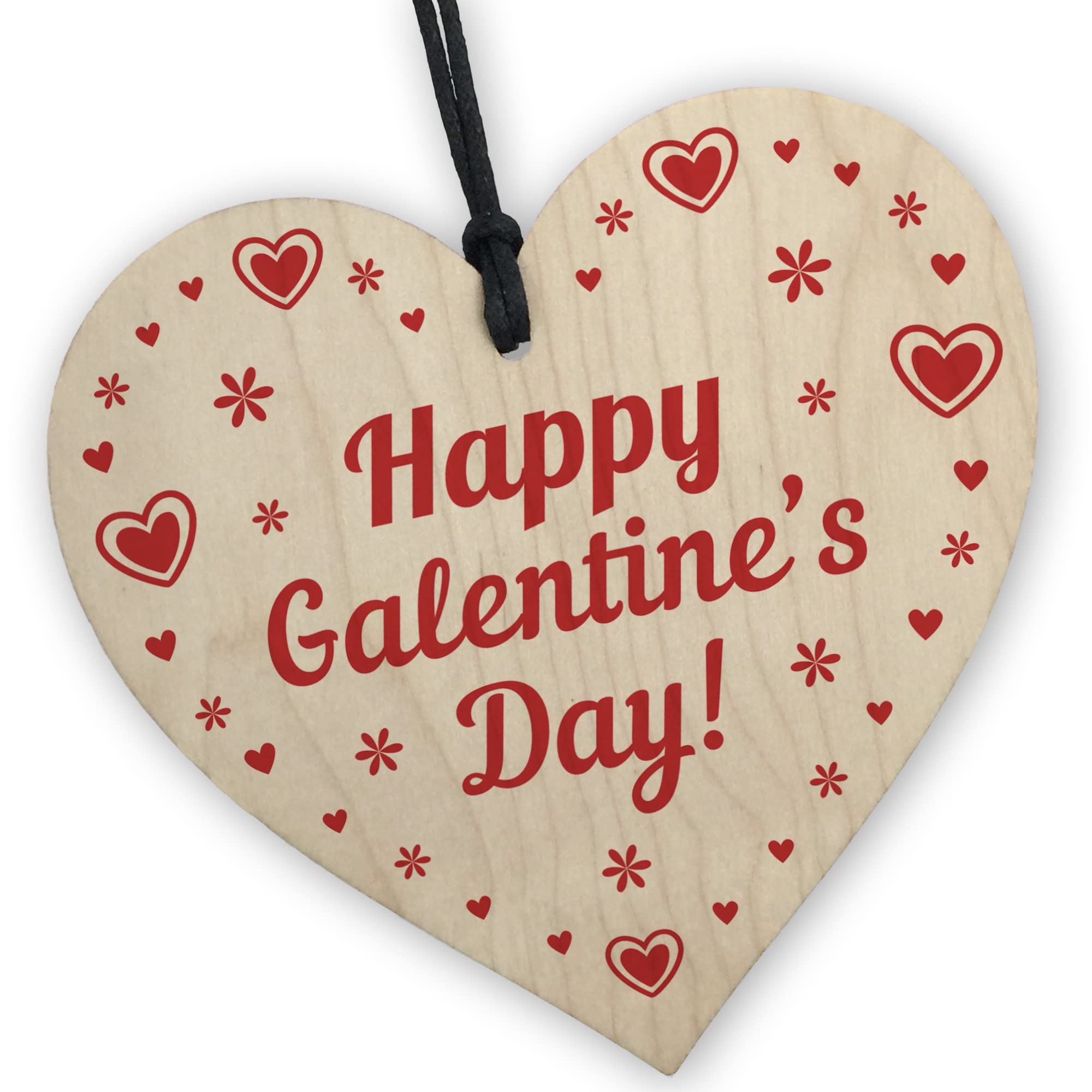 Red Ocean Happy Galentines Day Wooden Heart Hanging Sign Friendship Gift For Women Valentines Day Gift For Best Friend