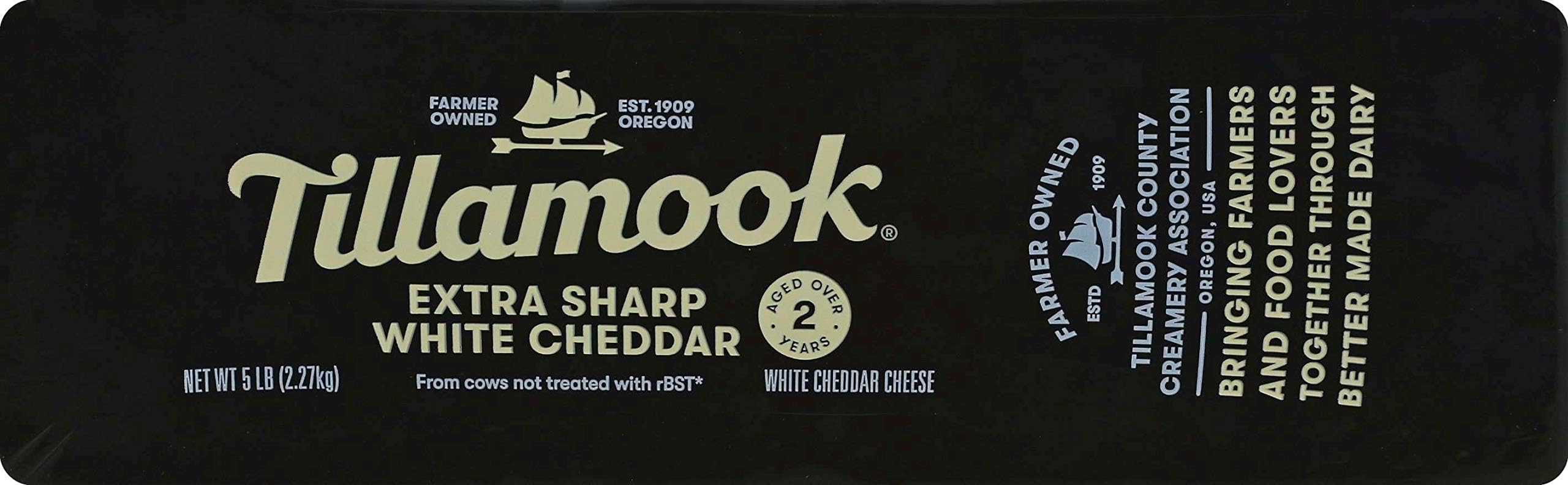 Tillamook Vintage White Extra Sharp Cheddar Cheese, 5 Pound - 2 per case.