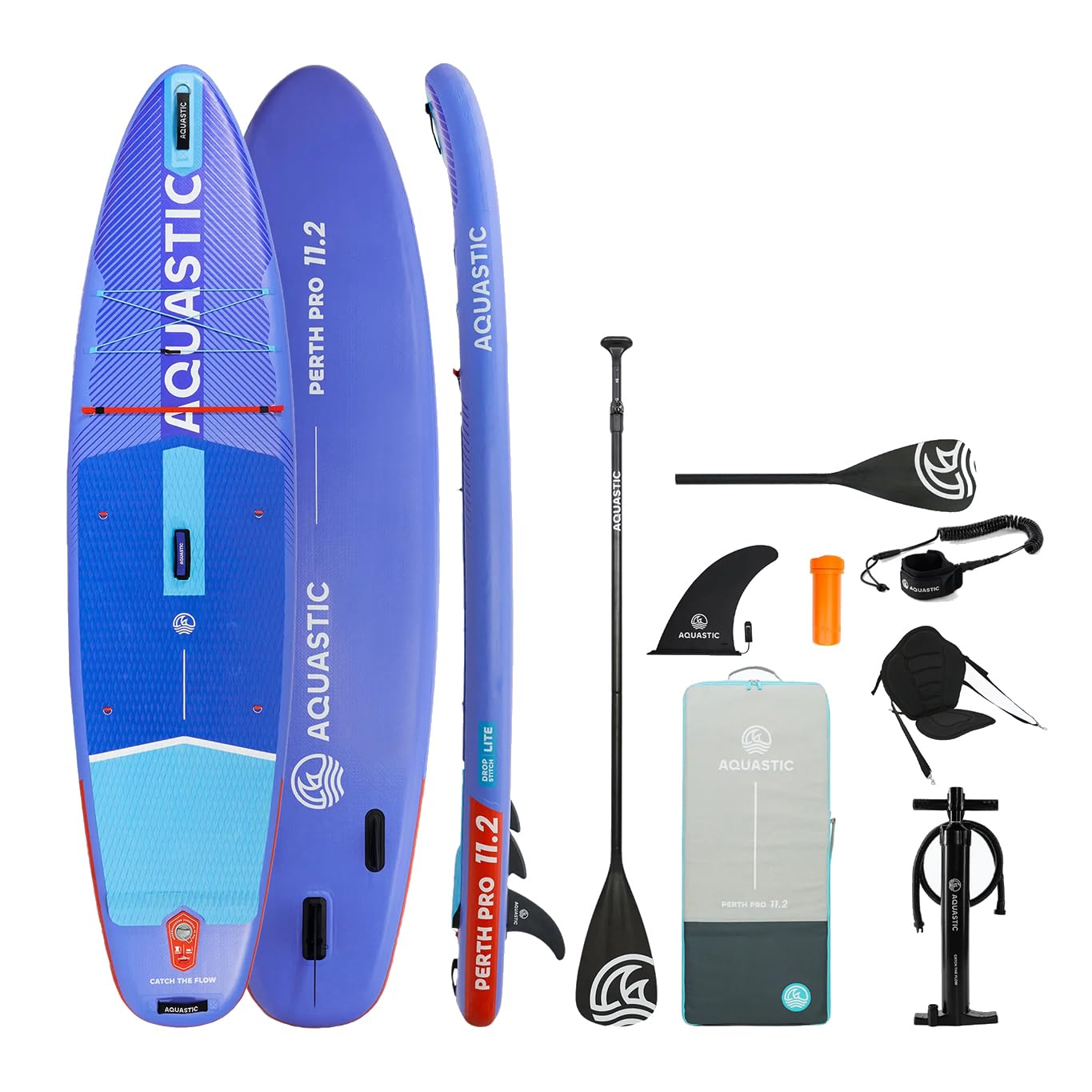 Planche SUP Allround AQUASTIC Perth Pro 11'2" avec siège kayak et pack complet - 8