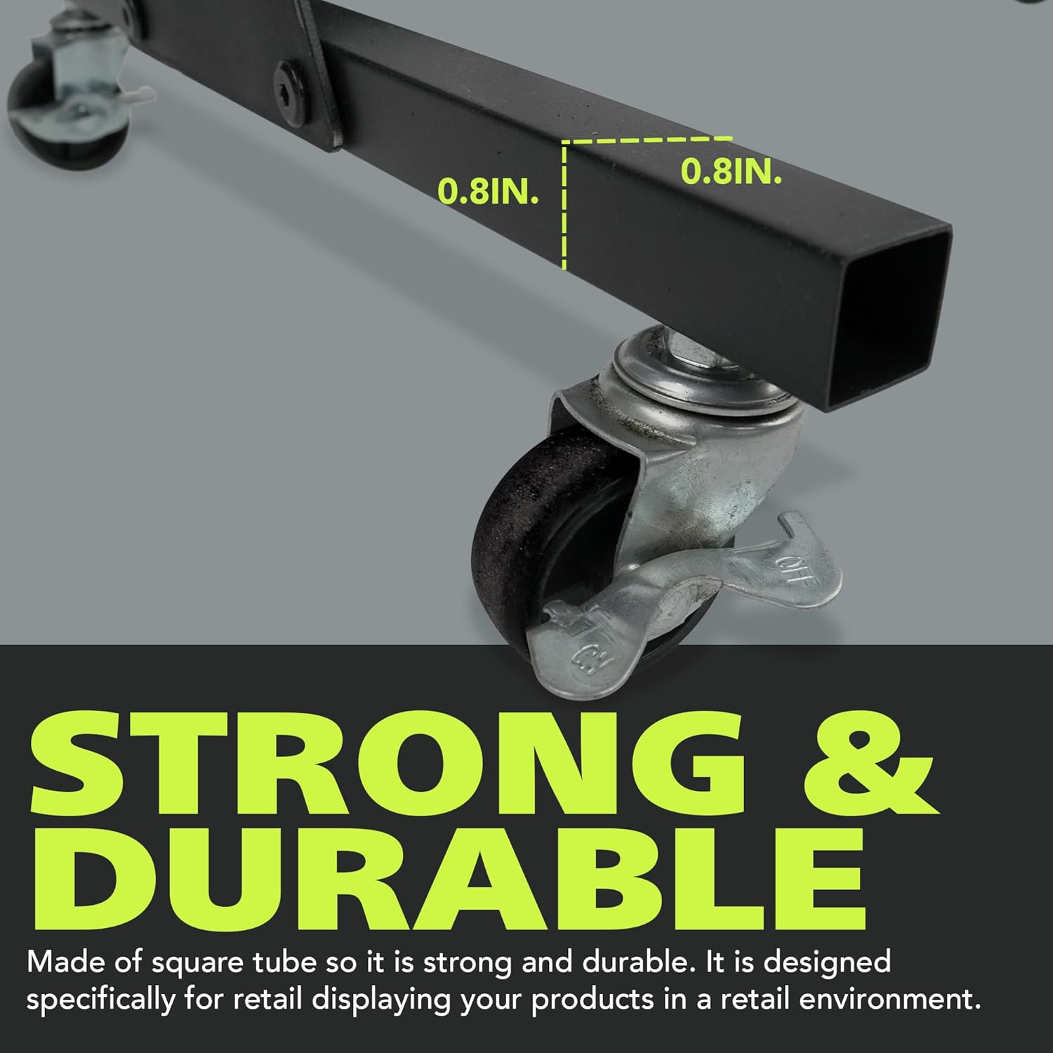 Pearington Gridwall Panel Display Stand, 2'x5.5' Heavy Duty Floor Standing Rack with Detachable Gridwall, Moveable Silent Wheel, Easy to Transport, Ideal for Retail & Craft Fairs