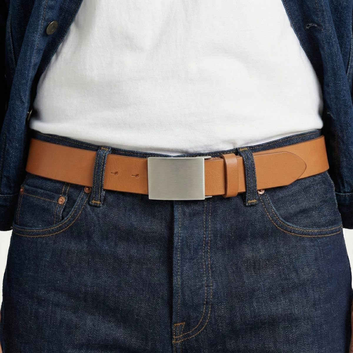 BELTINGER Gürtel aus Vollrindleder 4,0 cm | Jeans-Gürtel für Herren 40mm | Jeansgürtel mit Koppel