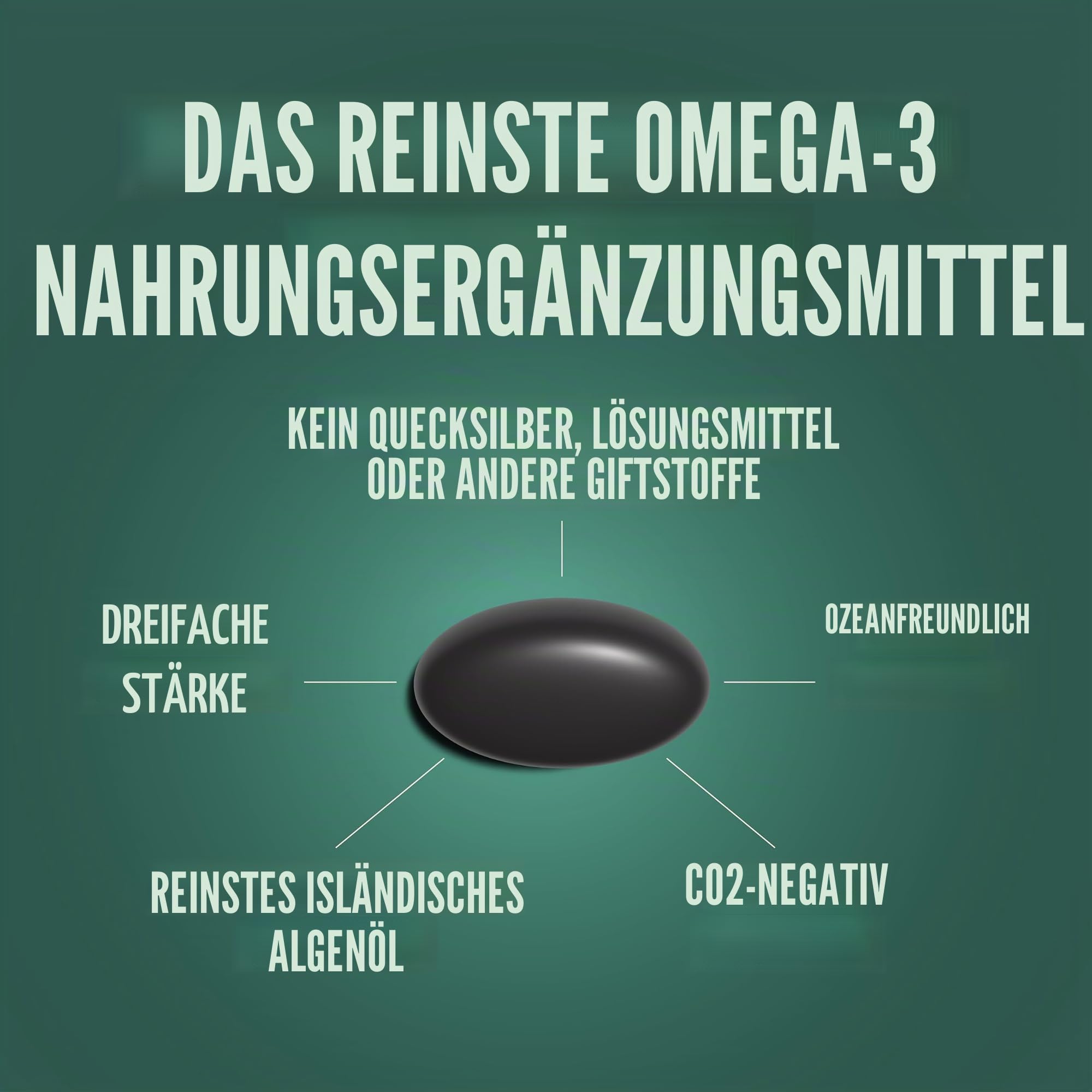 Orlo DHA - veganes Omega-3-Nahrungsergänzungsmittel - dreifache Omega-3-Wirkung - pflanzliche DHA & EPA Omega-3-Algenöl-Fettsäuren - Fischöl-Alternative (60 mini Weichkapseln)