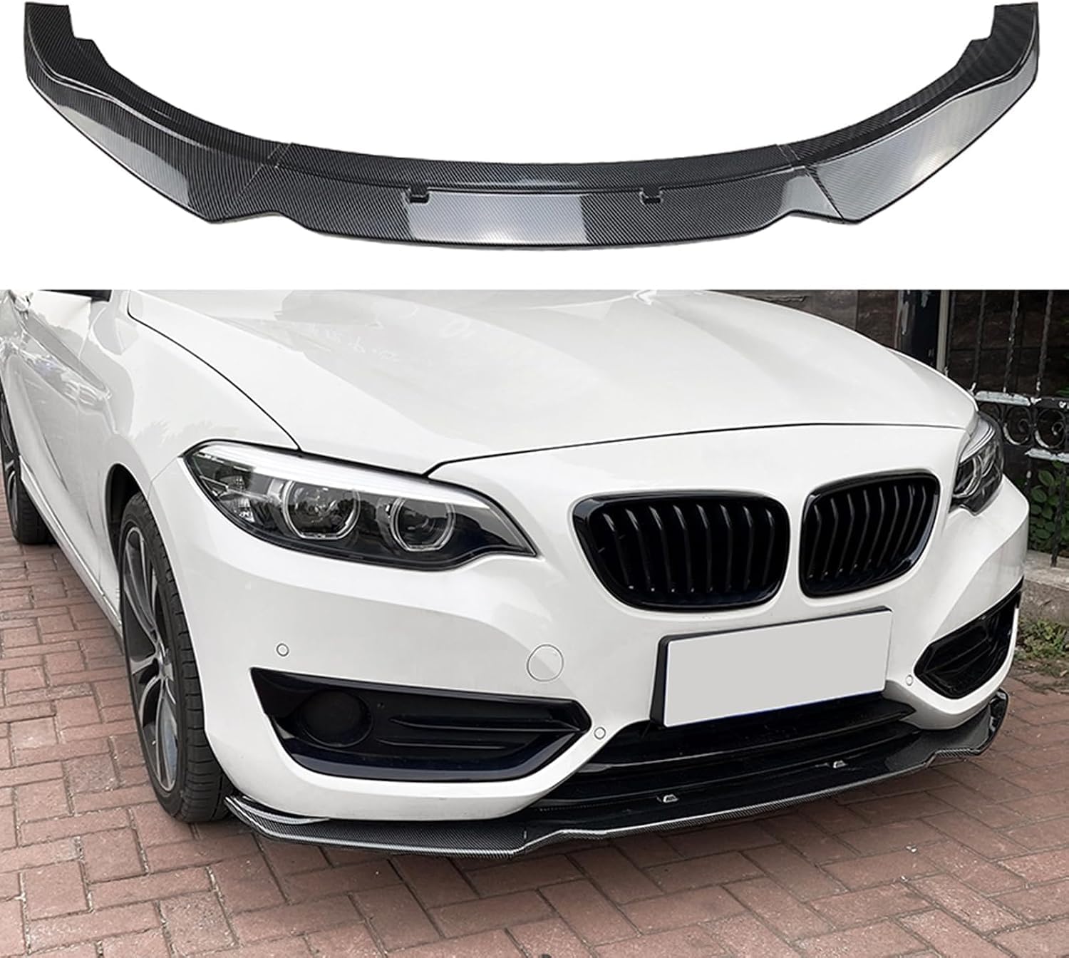Splitter Delantero para BMW 2er F22 220i 2014-2019, Negro Brillante