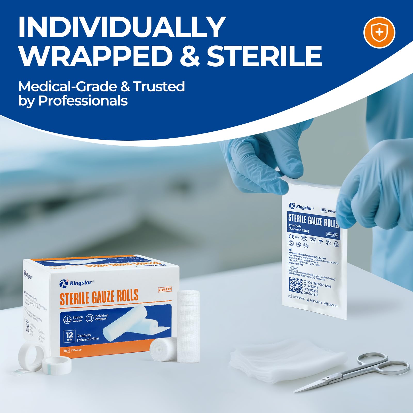 Kingstar Sterile Gauze Rolls 2in x 4.1 Yards, 12 Pack Conforming Stretch — Amazon image 13