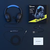 Vista 7 de BINNUNE Auriculares para juegos con micrófono para PS4 PS5 Xbox Series XS Xbox One PC Switch, auriculares con cable para gamer con micrófono