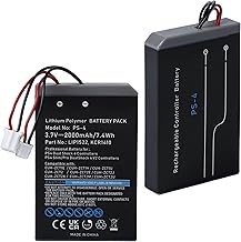 2 x LIP1522 KCR1410 Battery Compatible with Sony PS4 V1 V2 Playstation 4 Wireless Gaming Controller DualShock 4 Slim Pro Controller CUH-ZCT1E CUH-ZCT2 3.7V 2000mAh Li-ION Battery 2 Connector