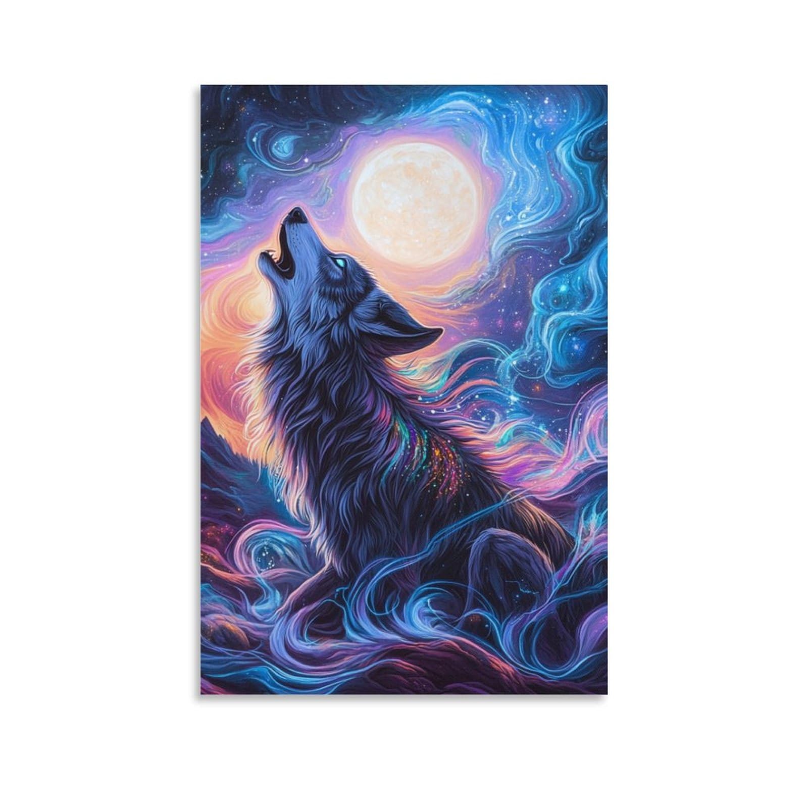 Impression sur toile loup décoration murale maison 50x75cm - 6