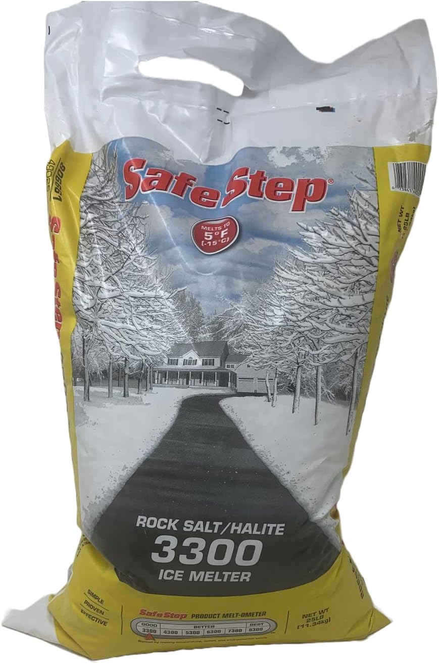 North American Salt 49200E Rock Salt Ice Melter, 25Pound Snow And Ice Melting
