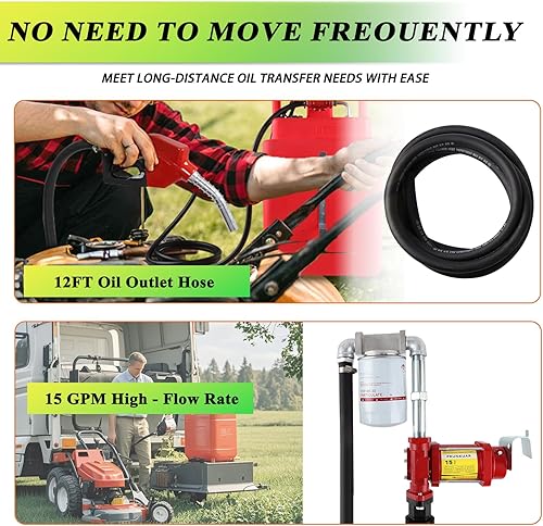 Miniatura 49 de Kit de bomba automática de transferencia de combustible de gasolina de 12 V, bomba de transferencia de combustible autocebante portátil de 15 GPM