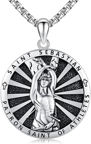 Collar con medalla de San Patrón, plata de ley 925, collar con colgante de protección, joyería católica, regalos para hombres y mujeres