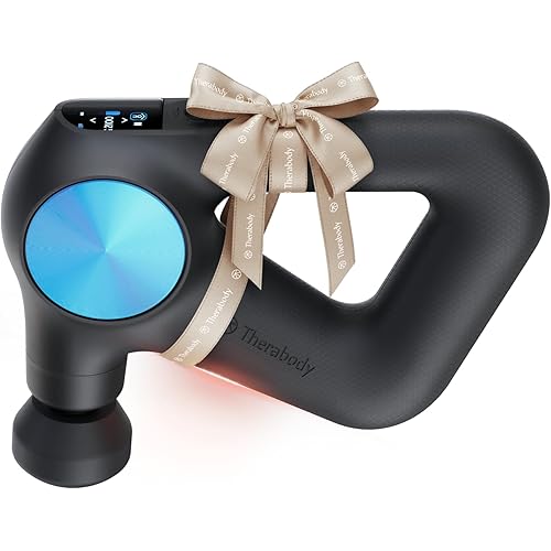 Therabody Theragun PRO Plus - 6-in-1 Deep Tissue Percussion Massage Gun, Handheld Personal Massager for Full Body Pain Relief & Muscle Tension with Biometric Breathwork, Vibration & Heated Attachments