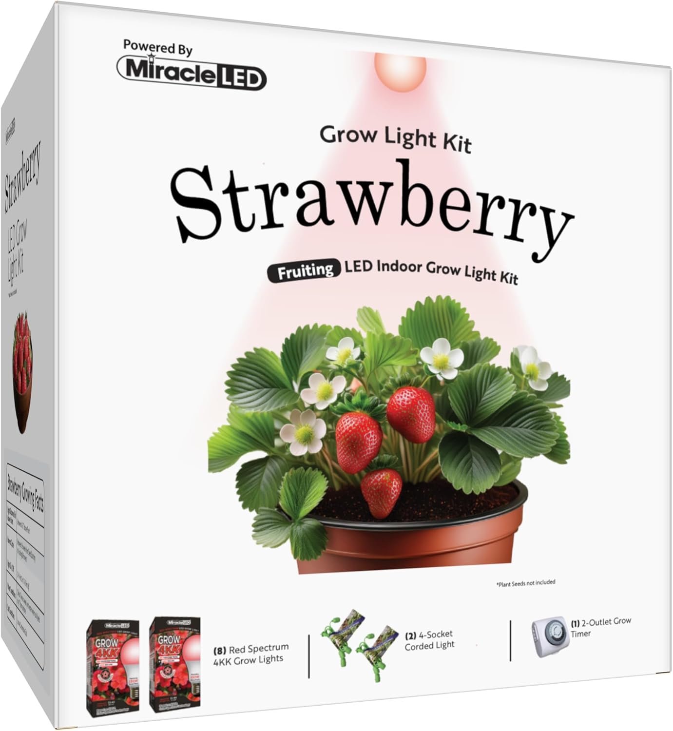Miracle LED Strawberry Starter Grow Kit (4KK Red Spectrum Edition 2-Pack)
