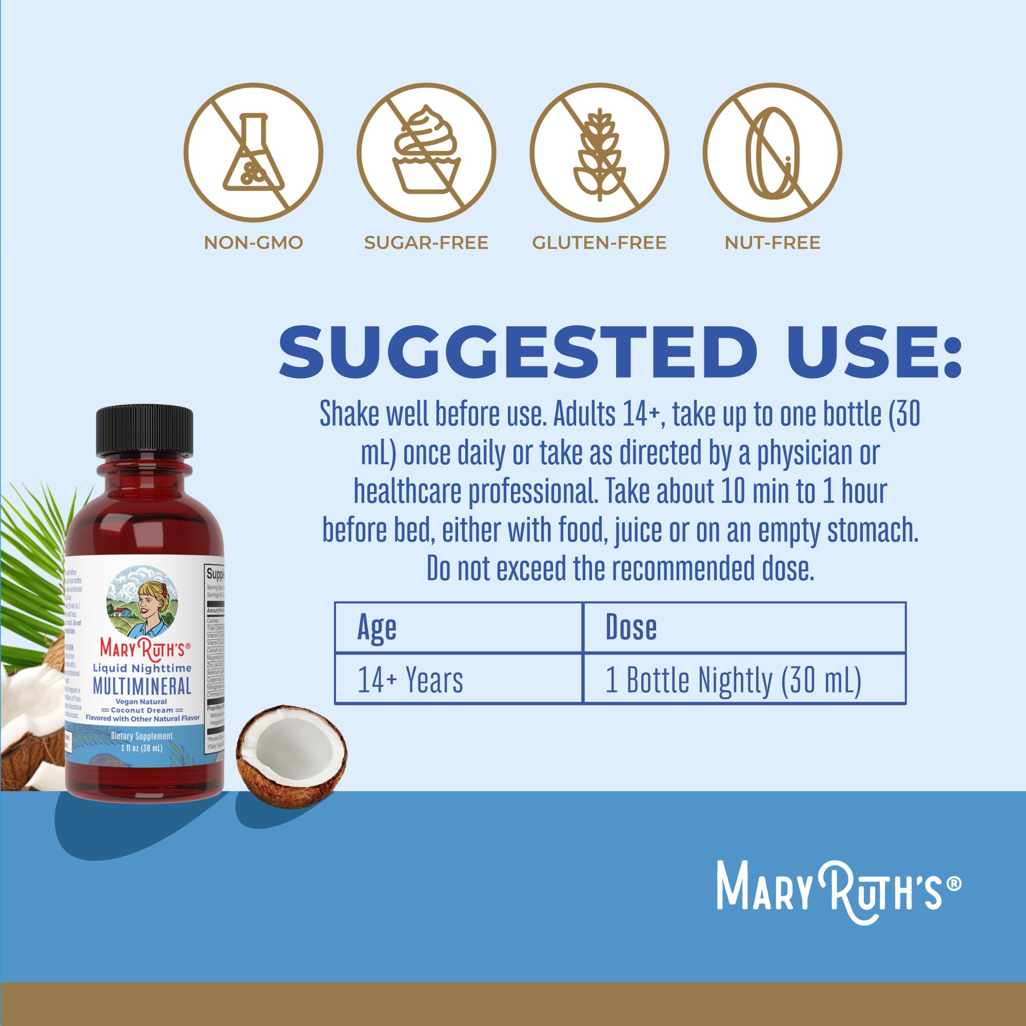 MaryRuth's Liquid Nighttime Multimineral Travel Pack, 8 Pack — Amazon image 3