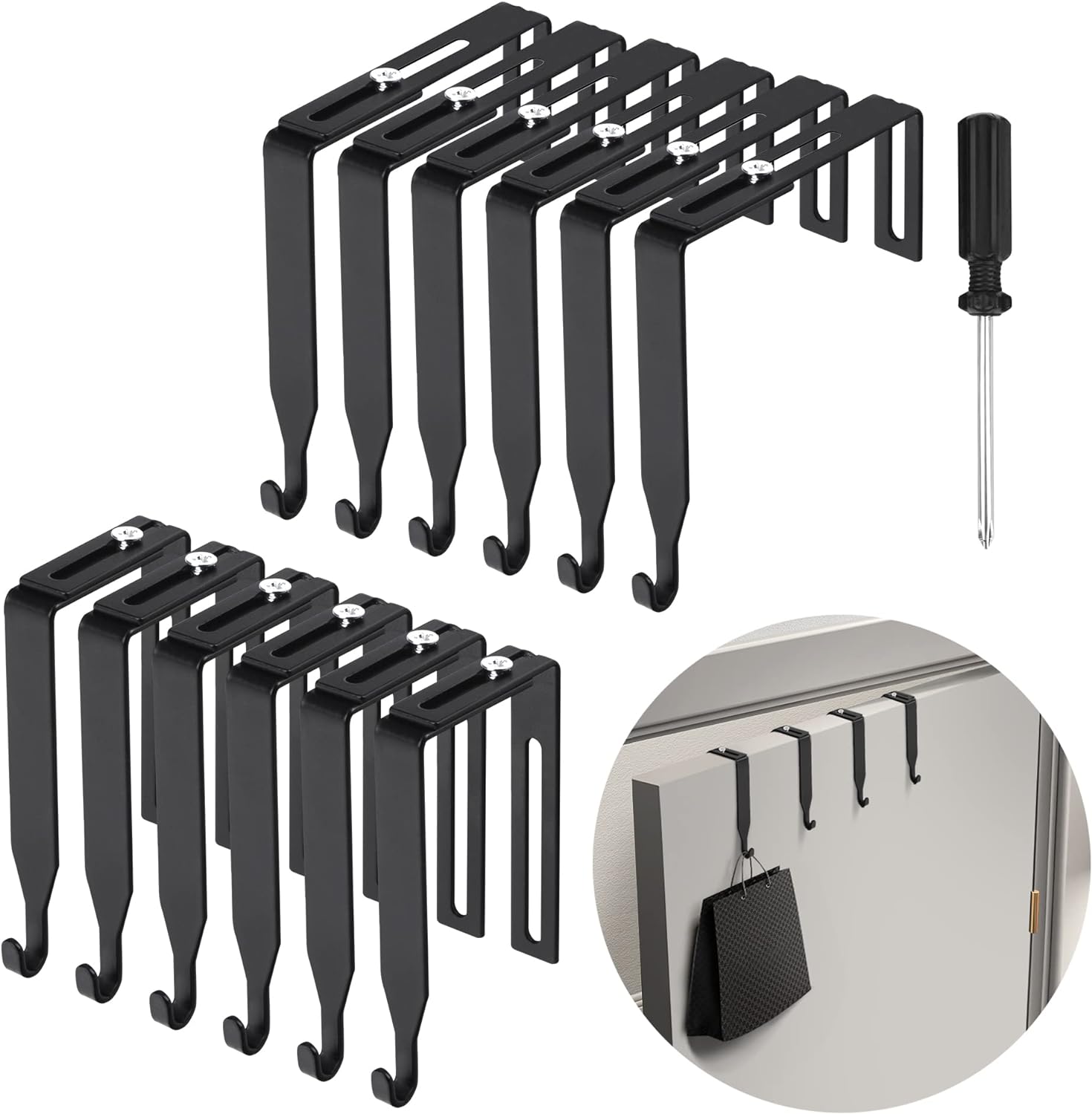 12 Pcs Adjustable Cubicle Wall Hooks Cubicle Hangers Metal Universal