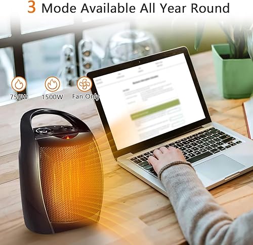 Miniatura 3 de Antarctic Star Calentador de espacio, ventilador eléctrico portátil para uso en interiores, 750 W1500 W, certificado ETL, pequeño calentador de