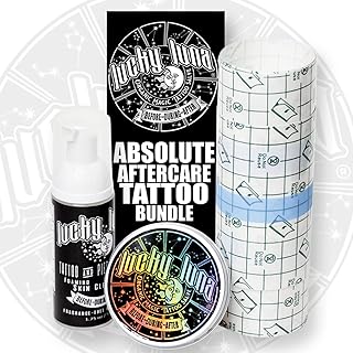 LuckyLuna Absolute Aftercare Tattoo Bundle, Complete Kit - Foaming Soap,...