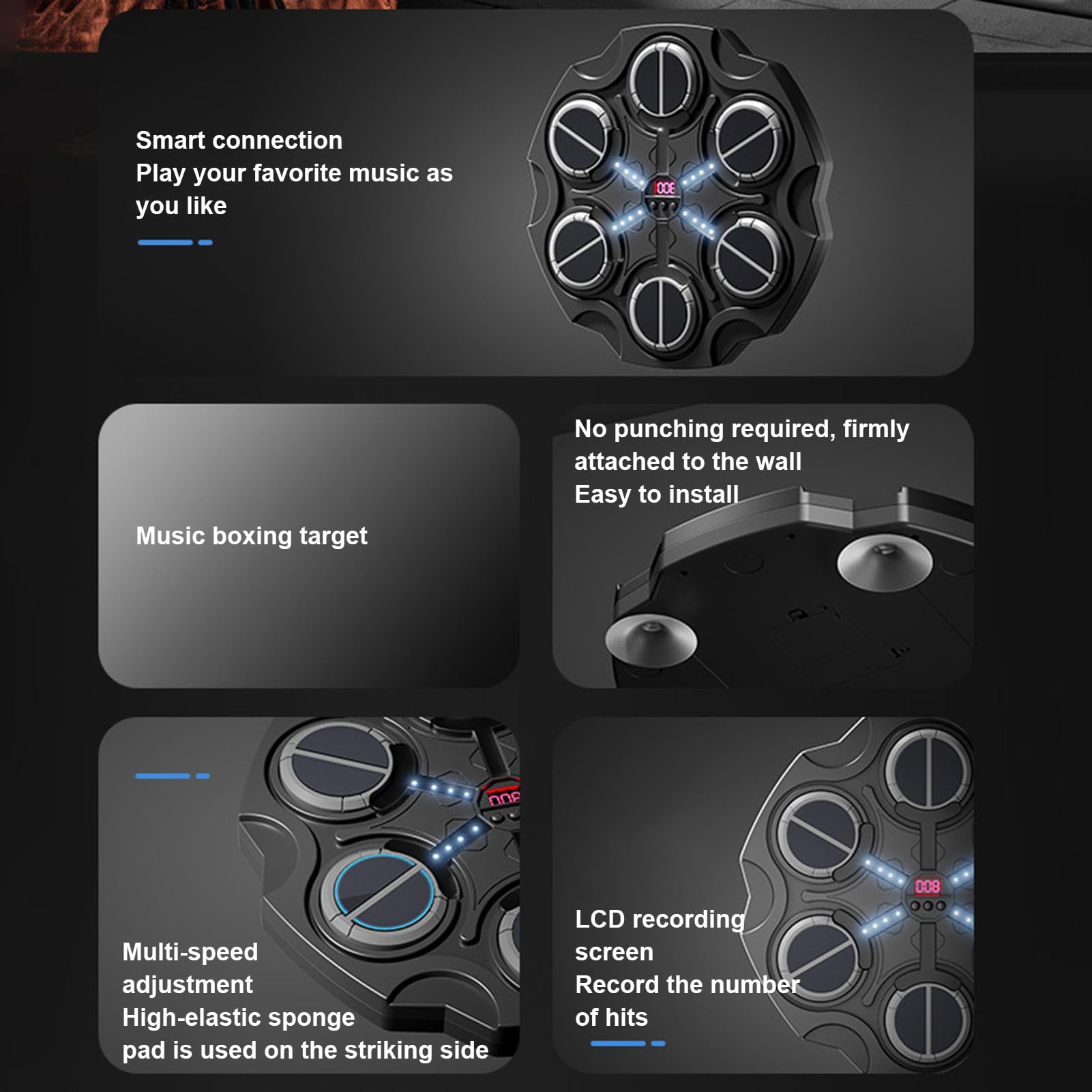 Parete Musica Boxe Pad Wireless Light Musica Punzonatura Attrezzatura