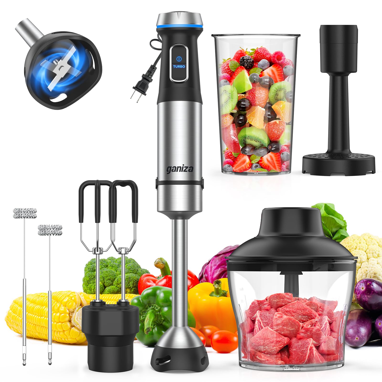 Ganiza 6‑in‑1 Immersion Blender