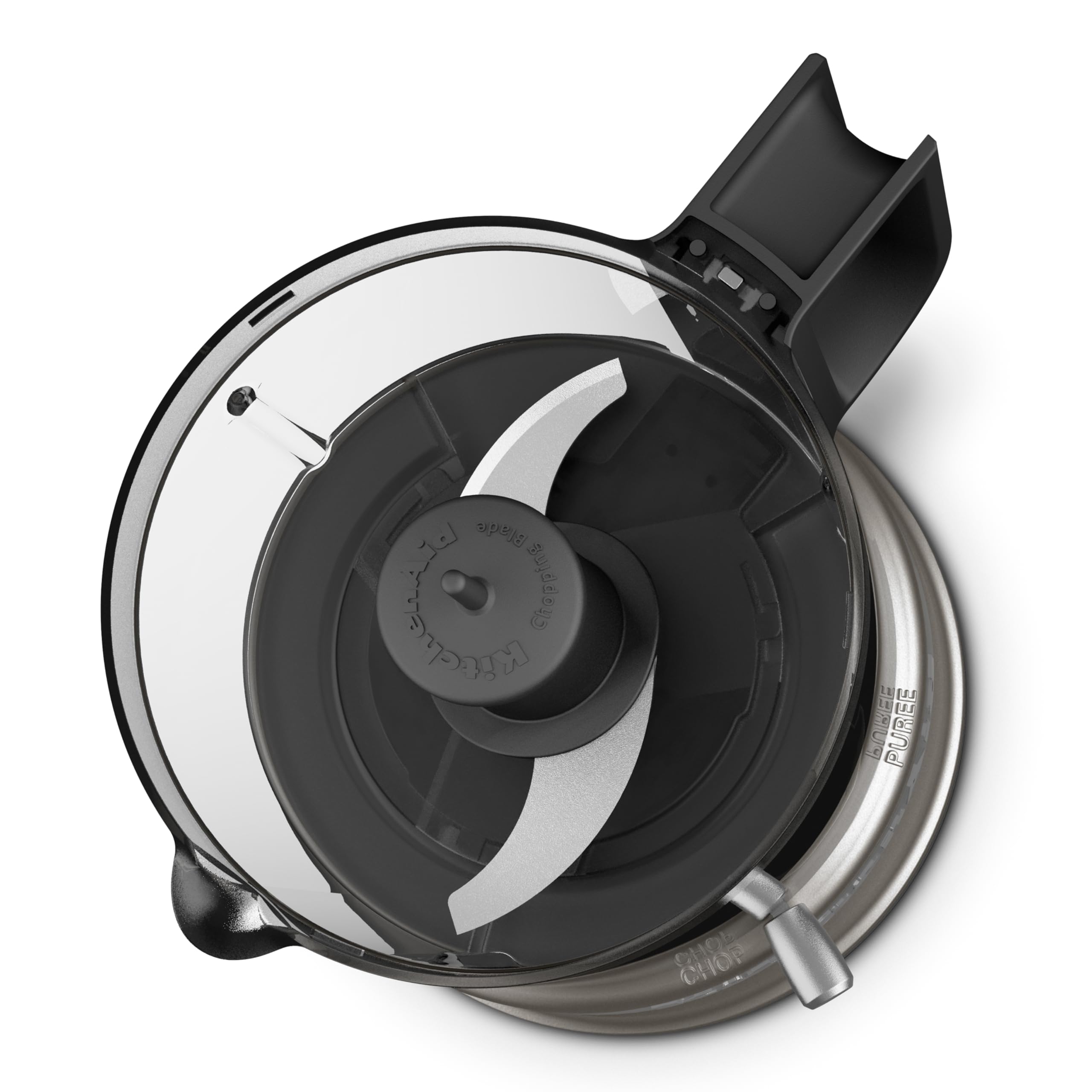 KitchenAid Mini Procesador de Alimentos 830ML, Picadora Eléctrica Compacta 2 Velocidades y Pulso, Ligera y Fácil de Limpiar, Contour Silver