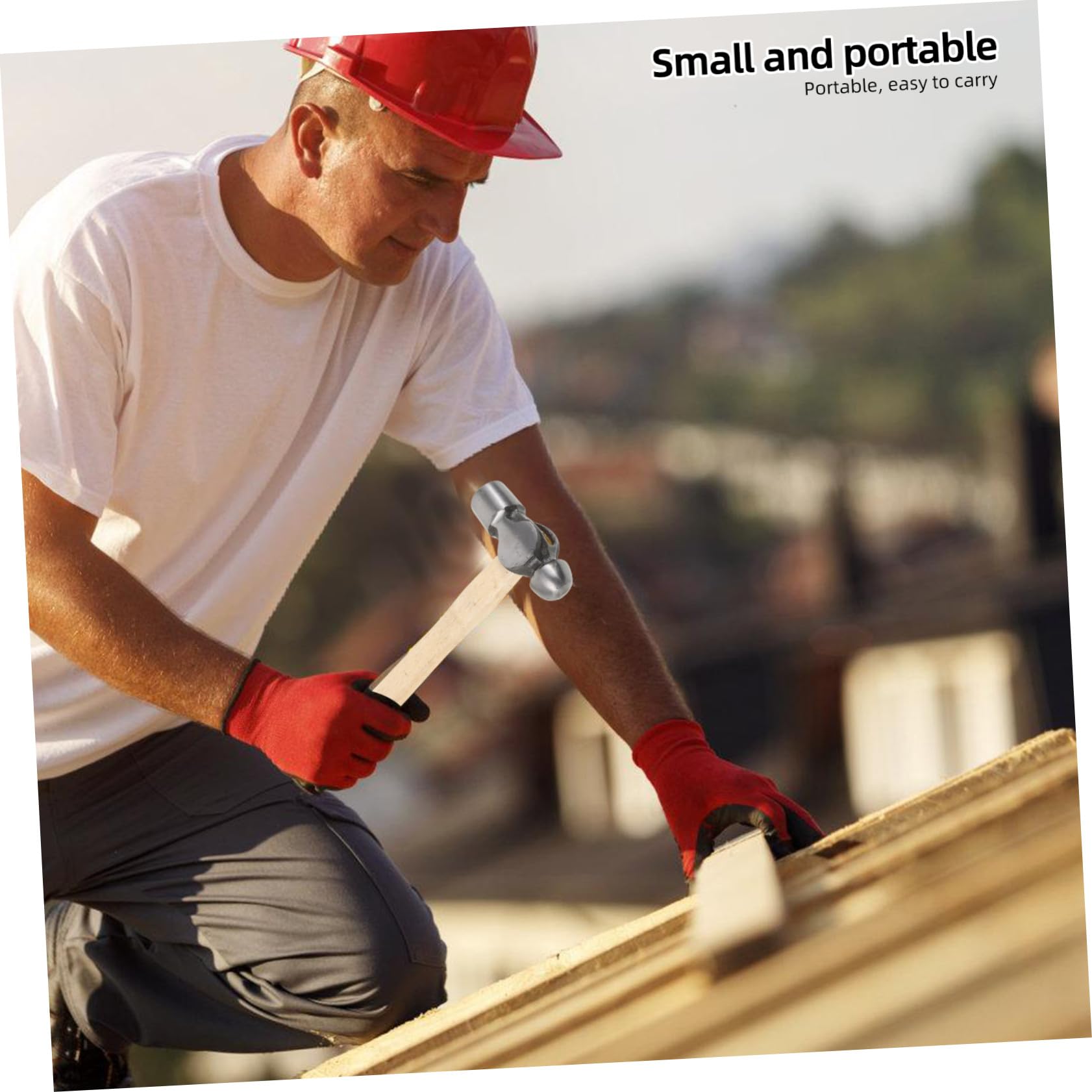 Martillo Encofrador con Mango de Madera Ergonómico Herramienta Multifunción Portátil para Carpinteros y Bricolaje Doméstico Cabeza de Resistente Uso Decoración y Reparaciones