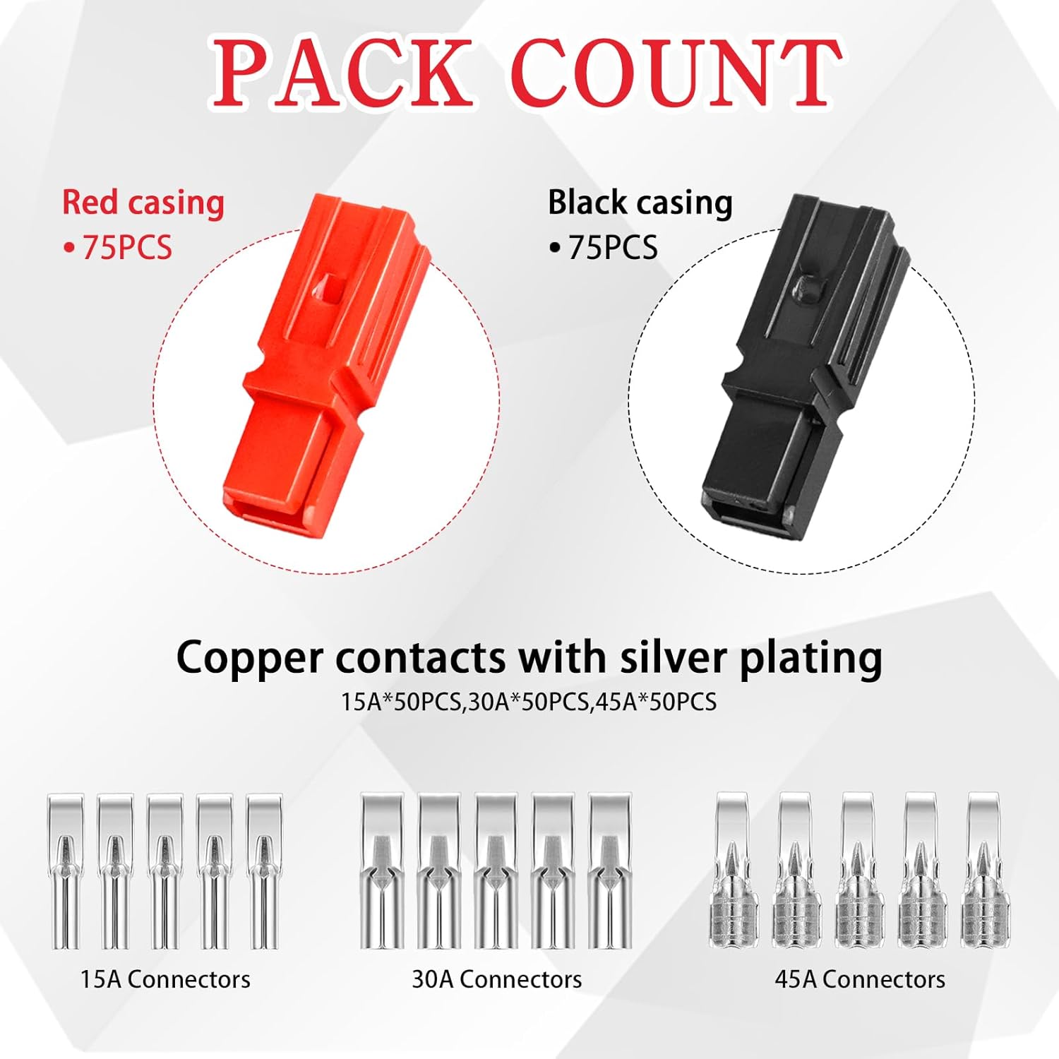 301 Pcs 15A/30A/45 Amp Power Connectors Assortment Kit Battery Modular Terminals Quick Disconnect Power Connectors