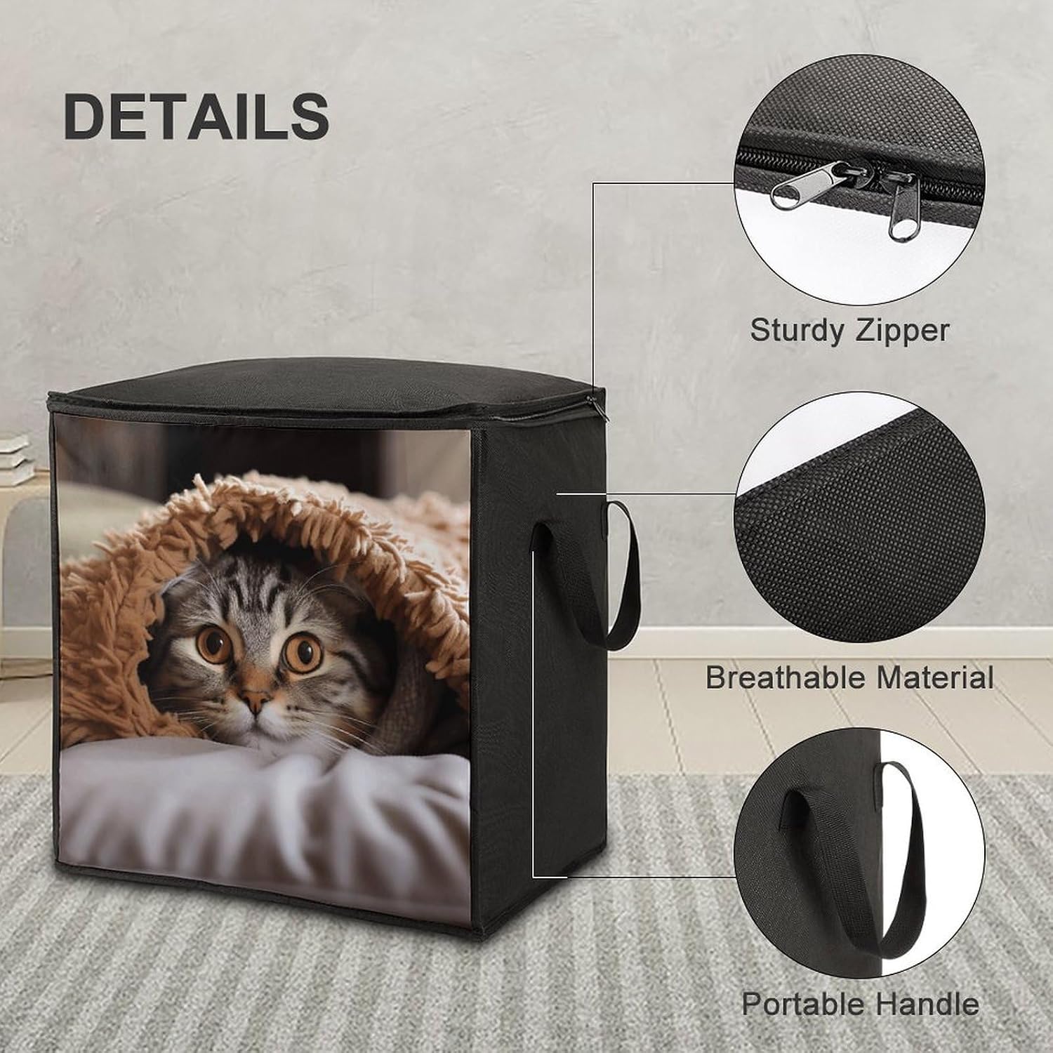 Comforter Storage Bag Large Capacity Zipper Clothes Storage Bag 70L image 4