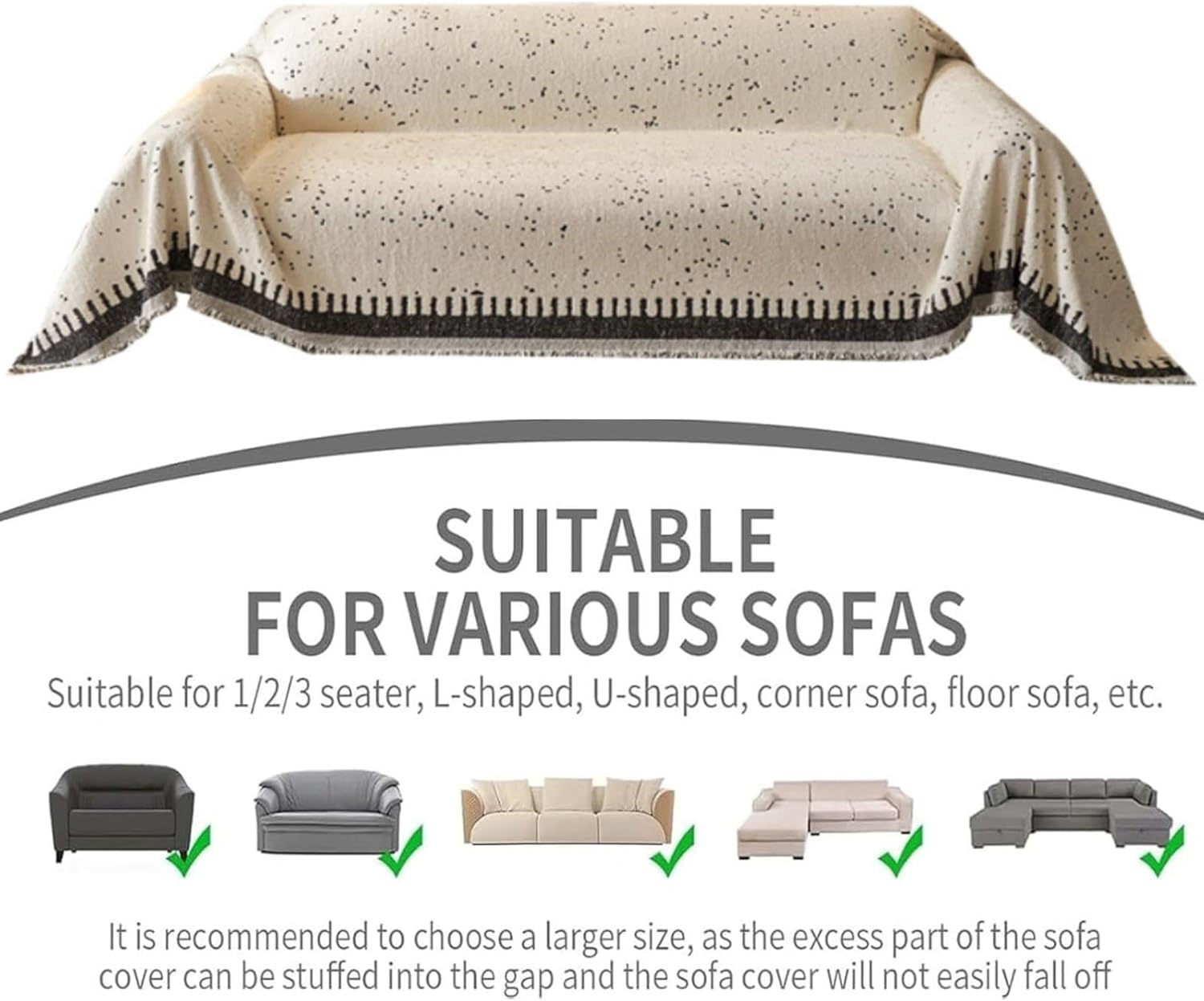 Sofa Covers for Corner Sofa 180 * 460cm/70.87 * 181.10in Non SlipSofa Cover for L Sharped Slipcovers,Furniture Sectional Couch Cover SlipcoverWashable Furniture Protector for