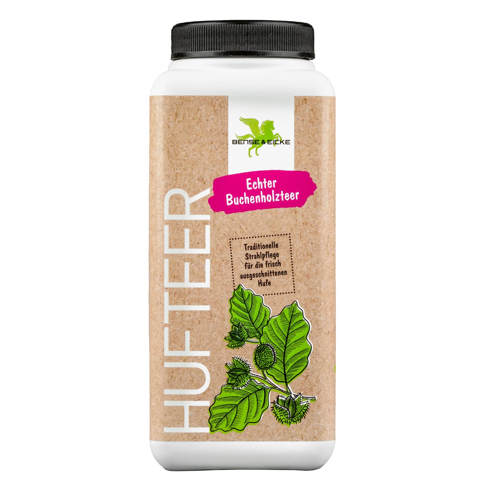 Bense & Eicke Hufteer Goudron de bois de hêtre 1 kg pour l'entretien des sabots, protection contre l'humidité, la saleté et les bactéries, fabriqué en Allemagne
