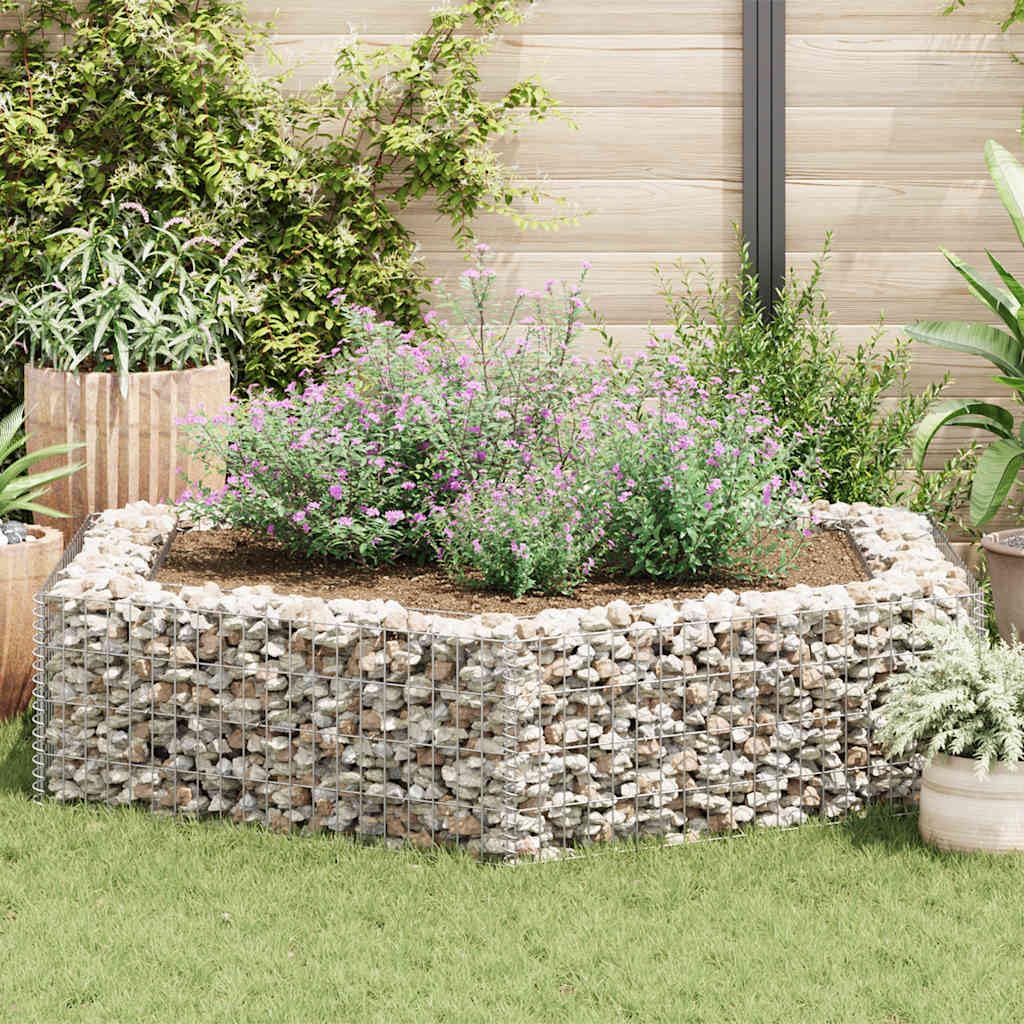 Sechseckiges Gabionen-Hochbeet Gabionen-Pflanzkorb Gabionenkörbe Steinkörbe Blumenkasten Gabione Pflanzkübel Gabionen pflanzgefäß 200x173x40 cm
