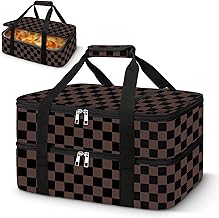 Coobiiya Insulated Casserole Carrier – Portable Tote for Hot or Cold Food, Warmer & Cooler Bag Lunch Bag, Fits 9" x 13" Baking Dish, Ideal for Potluck Parties