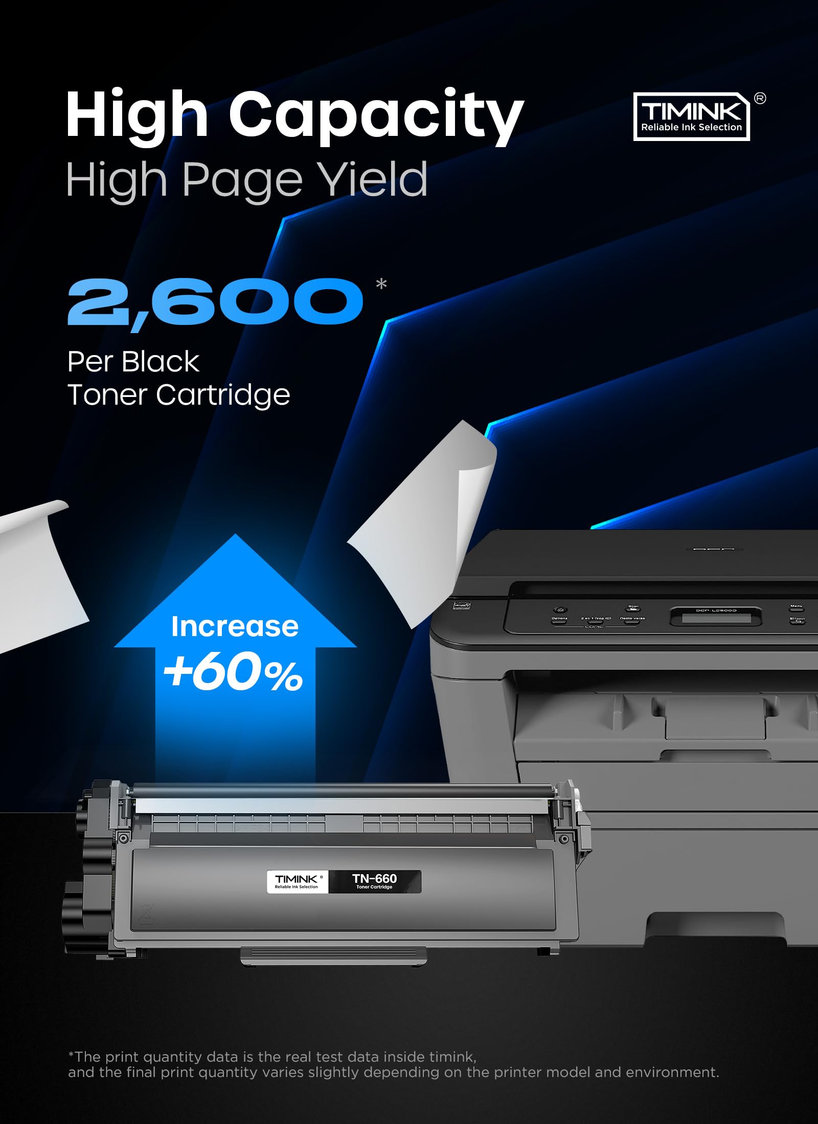 Timink TN660 Compatible Toner Cartridge Replacement for TN660 TN-660 TN 660 TN630, Compatible with HL-L2300D HL-L2380DW HL-L2320D DCP-L2540DW MFC-L2700DW MFC-L2685DW Printer (2 Black Toner)