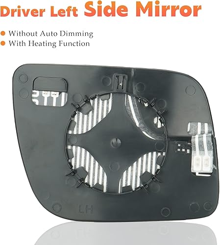 Miniatura 2 de Espejo de cristal calefactable para el lado izquierdo del conductor para Ford Explorer 2011 2012 2013 2014 2015 2016 2017 con soporte trasero de