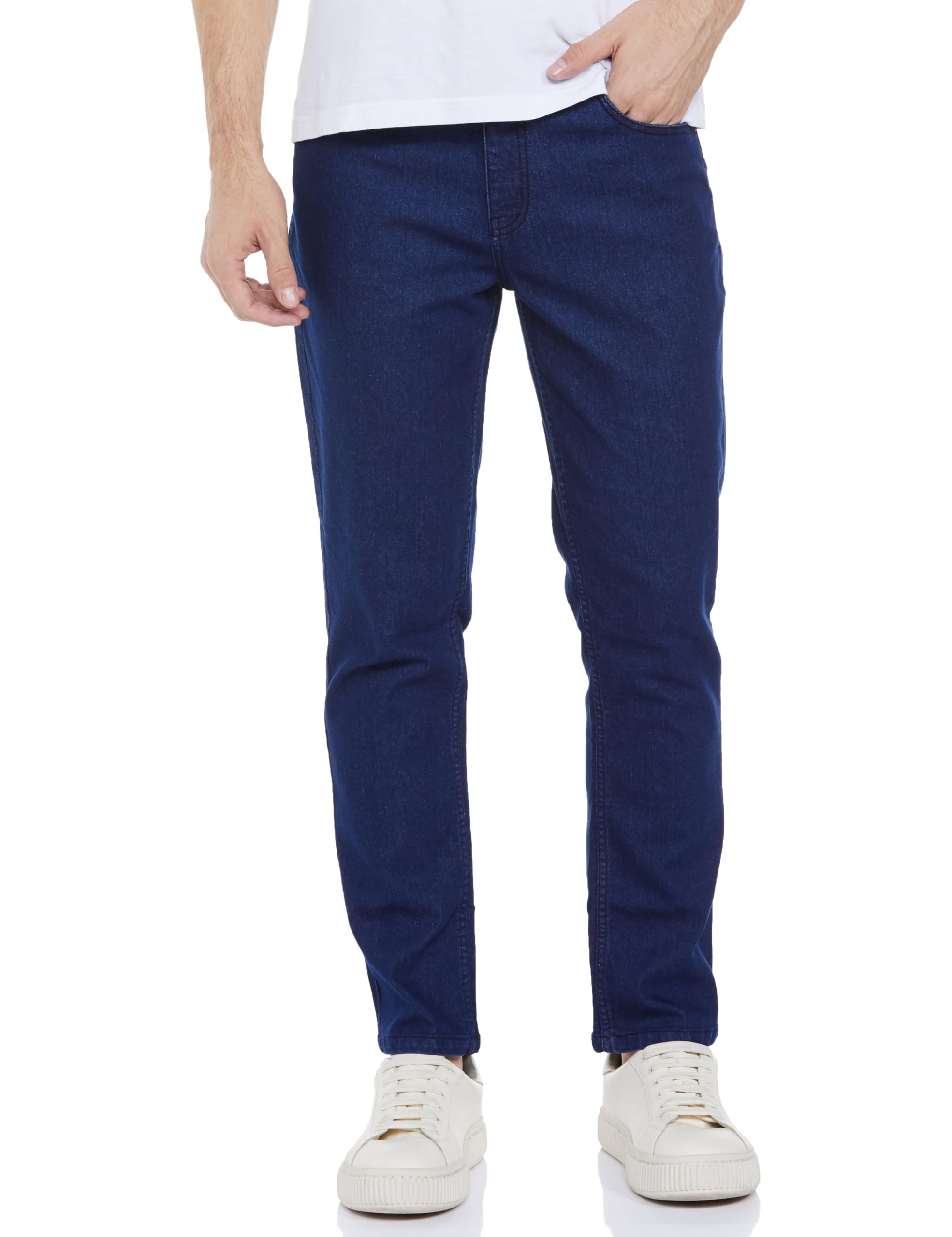 Men's Classic Regular Fit Jeans with 5 Pocket Styling | Mid- Rise | Soft & Stretchable-image-39