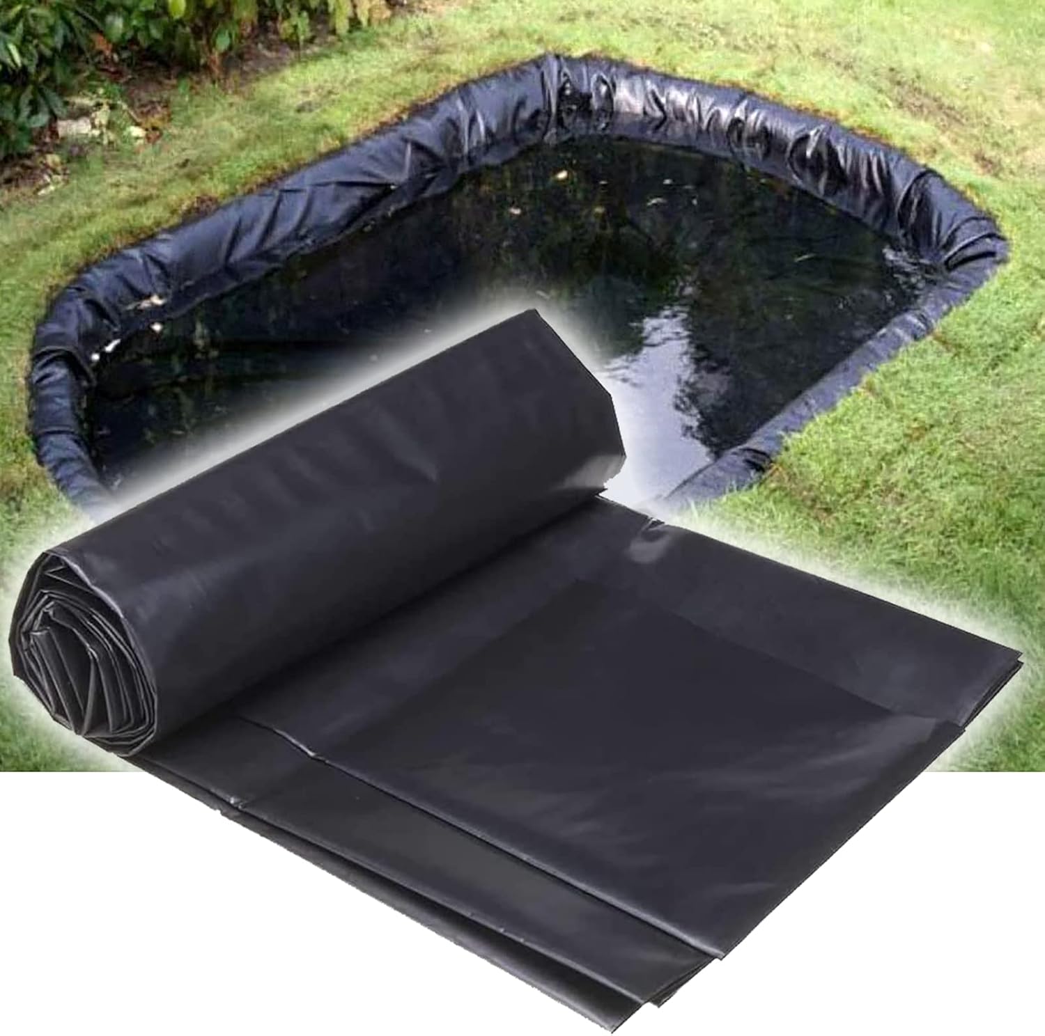 YNAYG Rubber Pond Liner 12Mil HDPE Black Pond Skins Liner
