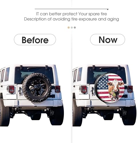 Miniatura 9 de Foruidea Wolf - Cubierta de neumático de repuesto de cuero sintético para ruedas, para remolques, vehículos recreativos, SUV y muchos vehículos, 16