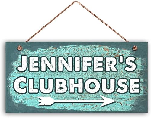 XIUXZMM Letrero de casa de club para niños, nombre de niño, letrero de puerta para niños, decoración de pared de guardería de bebé, 6 x 12 pulgadas