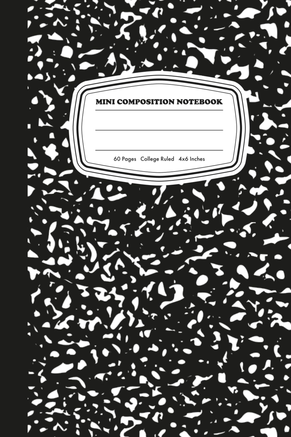 Mini Composition Notebook: Black Mable Collage Ruled Journal, 60 Pages, 4X6 Inches