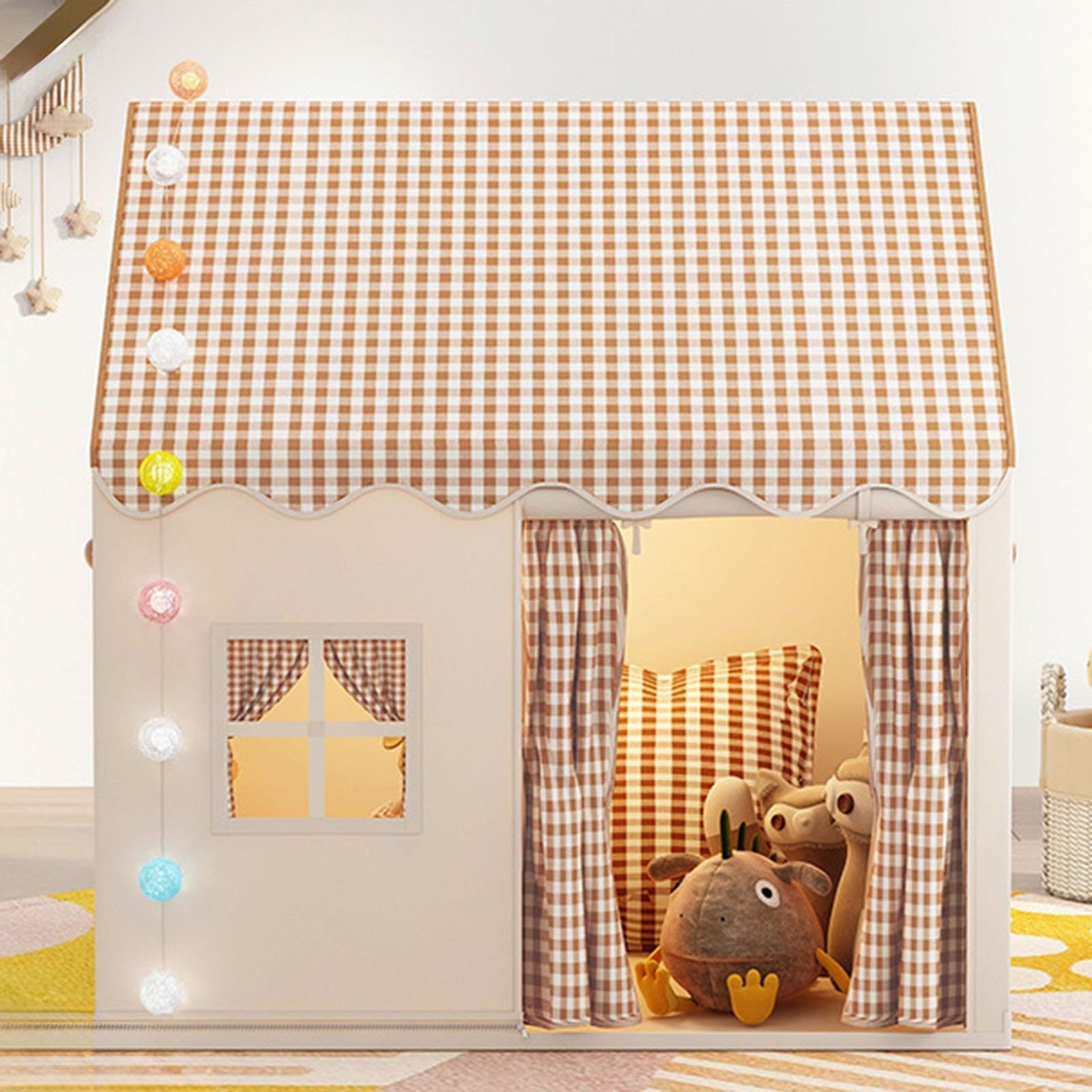 Fantasievolles Spielzelt für Kinder – drinnen und draußen, leicht und einfach aufzubauen, lustiges Schloss, Rollenspiel, Camping, tragbar, zum, Grau, 120x105x128cm