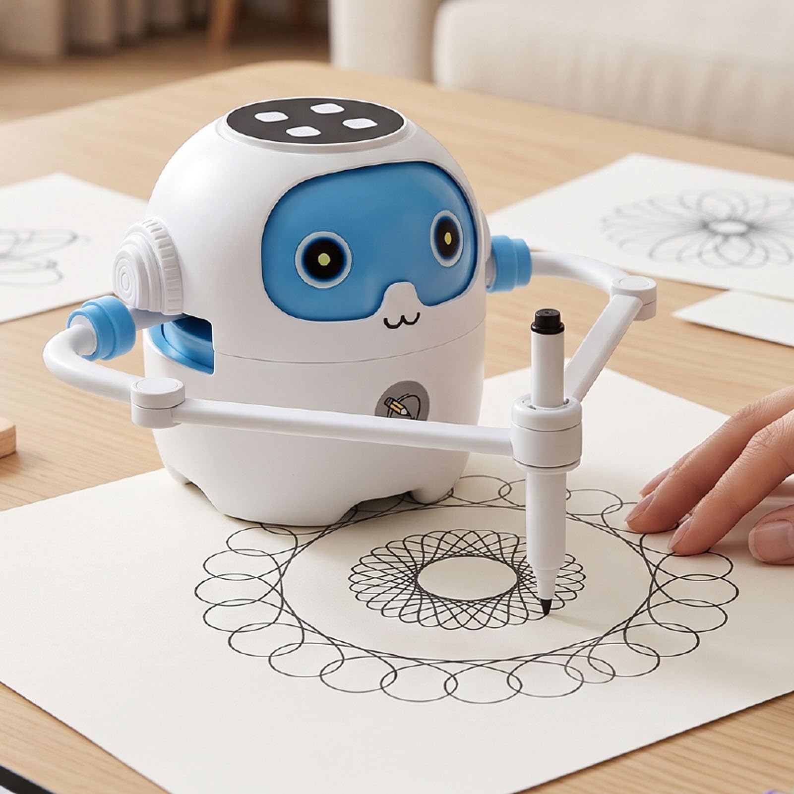 Robot de Dibujo con Tarjetas, Juguete Creativo Recargable por USB
